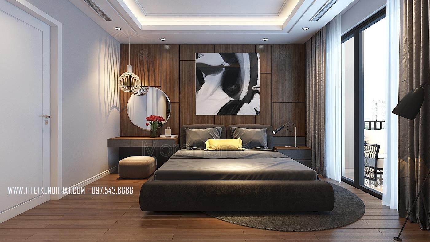 Thiết kế nội thất phòng ngủ biệt thự Vinhomes Thăng Long